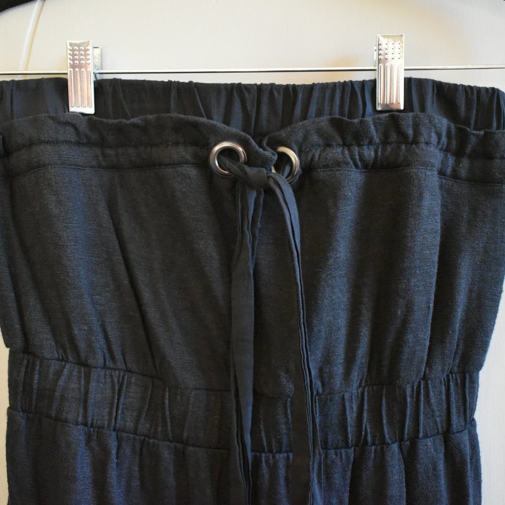BANANA REPUBLIC Strapless Mini Dress S Black Ties Ruffle - Picture 3 of 11
